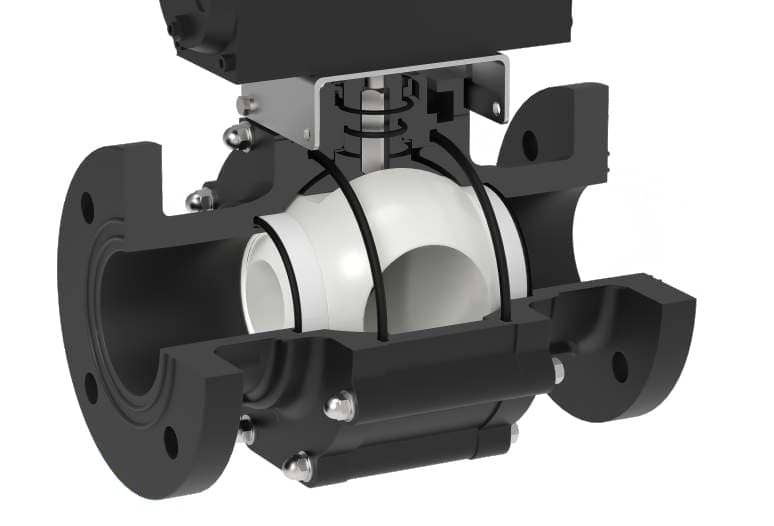 SAFI ball valve see through when equipped with actuator