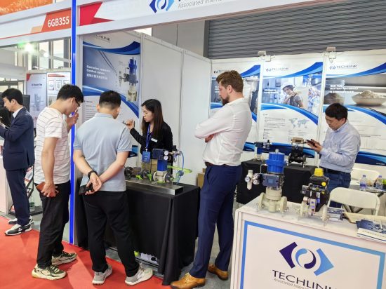 demonstration dosing train on Techlink booth at CIBF 2023